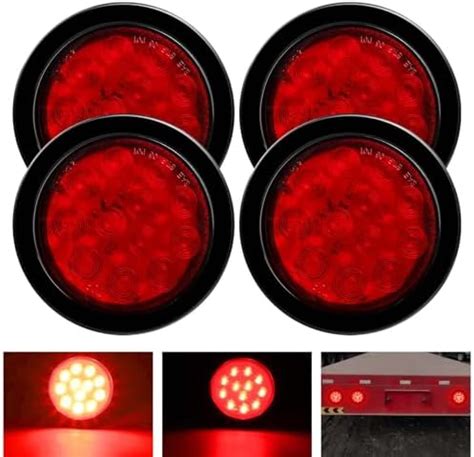 Amazon CZJCGD 4 Pcs 4 Inch Round Red Led Trailer Tail Lights 12