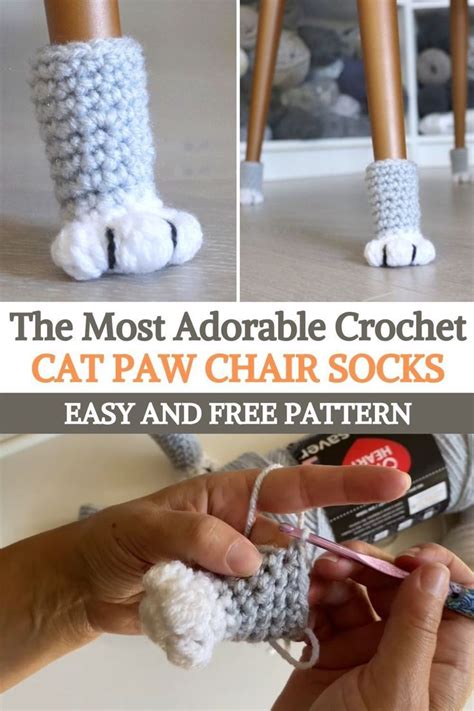 The Most Adorable Crochet Cat Paw Chair Socks In Paw Crochet