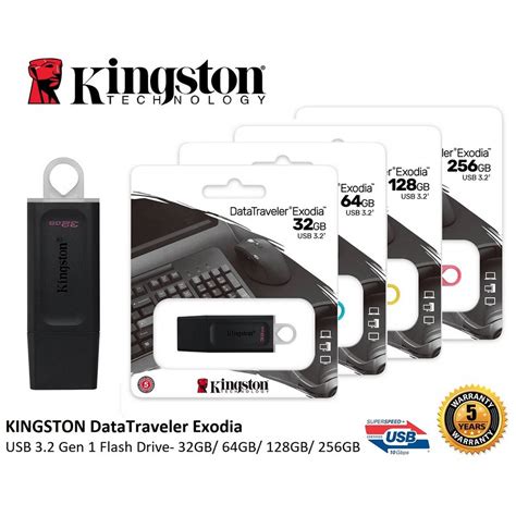 Kingston DT Exodia 3 2 USB Flash Drive DTX 256GB 2 Years Warranty IT