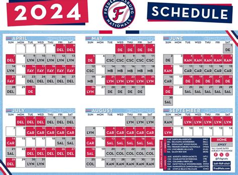 FredNats release 2024 schedule - Fredericksburg, VA