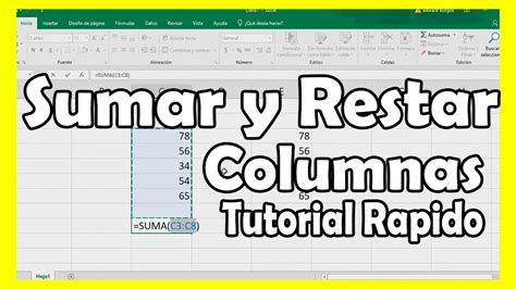 Video Tutorial Cómo sumar y restar dos columnas en Excel Muy fácil