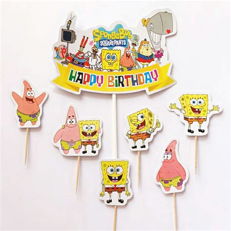 Jual Spongebob Cake Topper Hiasan Kue Ulang Tahun Motif Karakter