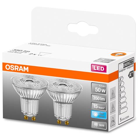 Set 2 Becuri Led Osram Base Par16 50 Gu10 4 3w 50w 350 Lm Lumina