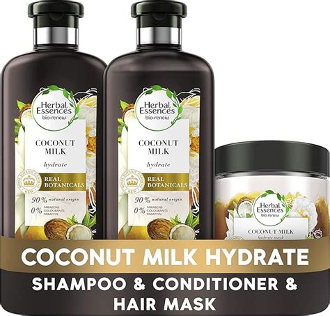 Herbal Essences Biorenew Coconut Milk Shampoo Hair Conditioner And Hair Mask Set For Hydrating