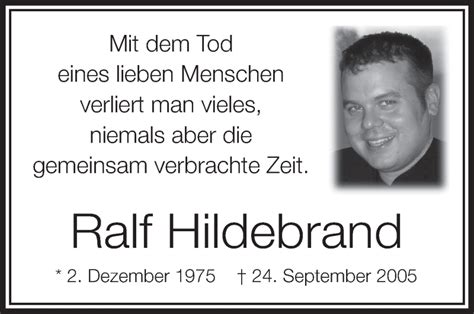 Traueranzeigen Von Ralf Hildebrand Schwaebische De Trauerportal