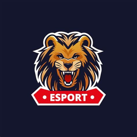 Hand Getekend Leeuw Esport Logo Gratis Vector