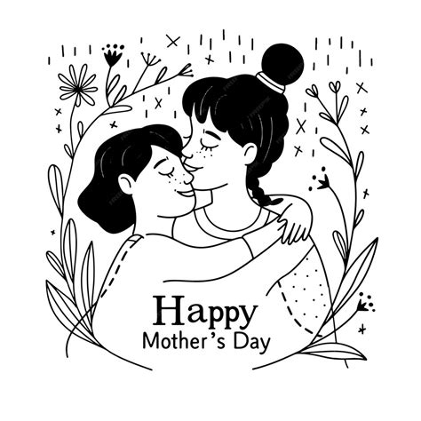 Premium Vector Happy Mothers Day Card Vector Illustration