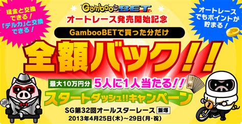 Gamboobetオートレース発売記念 スタートダッシュ！！キャンペーン！ 競輪・オートレースのギャンブル予想ならgambooギャンブー