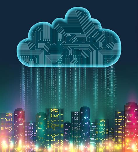 Composition Réaliste De Stockage En Nuage Avec Des éléments Numériques