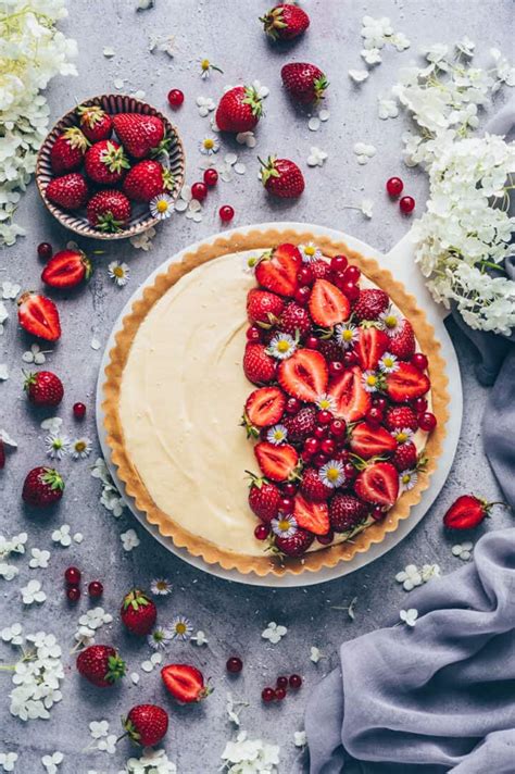 Vanille Pudding Tarte Mit Erdbeeren Vegan Bianca Zapatka Rezepte