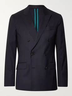 Paul Smith Midnight Blue Soho Slim Fit Double Breasted Wool Suit Jacket