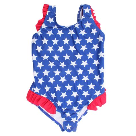 Fshinging Swim Suits For Girls Summer One Piece Independence Day Print Beach Bikini