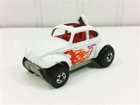 Hot Wheels Baja Bug White Blazin Bug With Red And Orange Flames