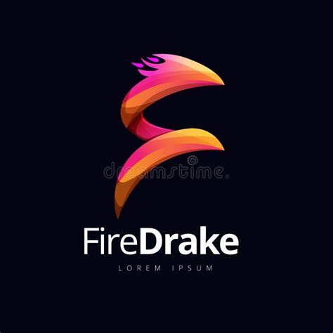 Dragon Fire Shape Logo Concept Design Stock Vector - Illustration of ...