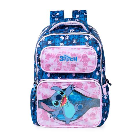 Mochila Escolar Feminina Lilo E Stitch Azul Bagaggio