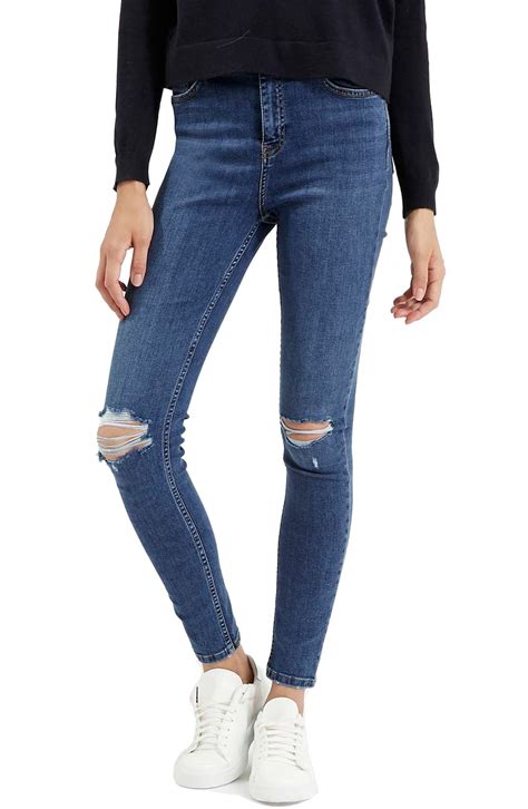 Topshop Jamie Ripped High Waist Ankle Skinny Jeans Nordstrom