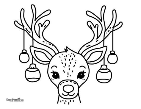 Printable Reindeer Coloring Pages Many Freebies Easy Peasy And Fun