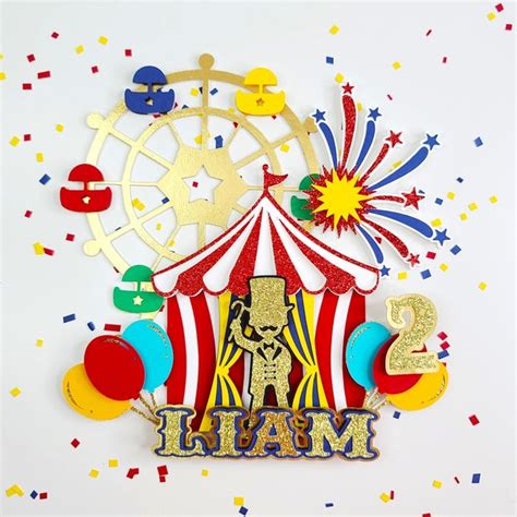 Circus Cake Toppers Etsy