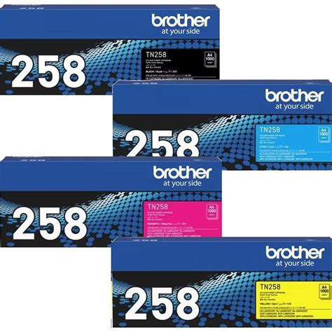 Brother TN258 Ink Toner Cartridge Set Black Cyan Magenta Yellow Genuine