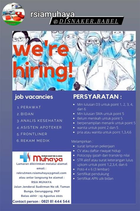 Info Loker Perawat Bidan Analis Kesehatan Ass Apoteker Frontliner