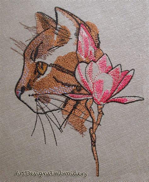 Cat Machine Embroidery Design Machine Embroidery Cat Etsy