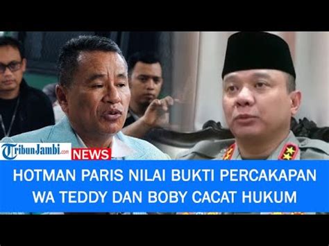 Hotman Paris Nilai Bukti Percakapan Wa Teddy Dengan Dody Prawiranegara