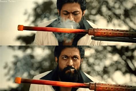 Kgf Teaser Yash Lit Cigarette With A Machine Gun Seeing Swag Fans