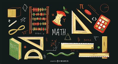 Math Elements Illustration Set Vector Download