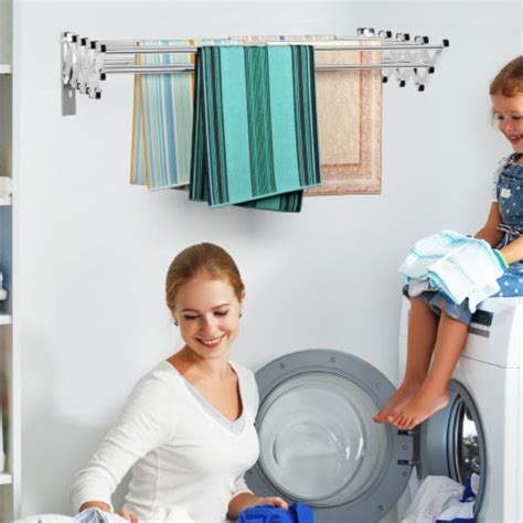 Costway Stainless Wall Mounted Expandable Clothes Drying Towel Rack