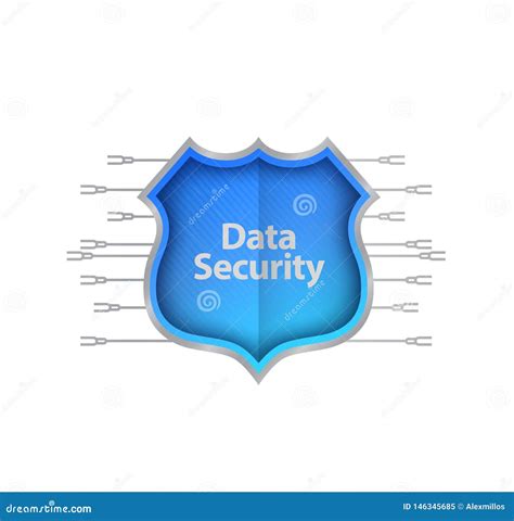 Data Security Shield And Links Isolated Stock Illustration