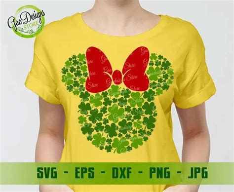 Minnie Shamrock Svg Disney Minnie Mouse St Patricks Day Svg Minnie