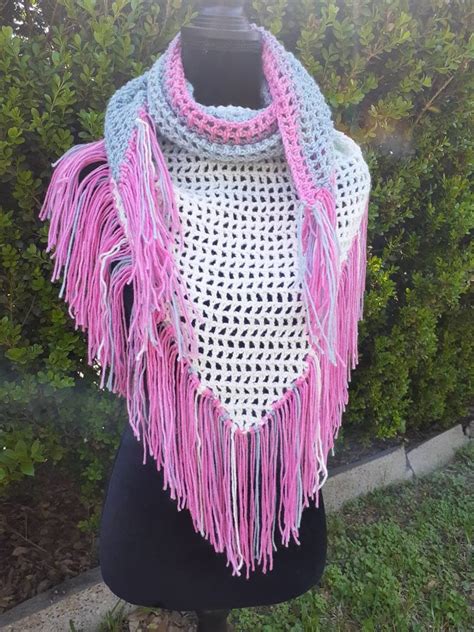 Triangle Scarf Beach Cover Up Handmade Crochet Scarf Etsy