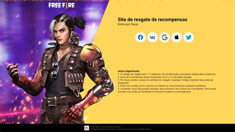 Rewards Free Fire Como Conseguir Codiguin Ff No Site De Resgate