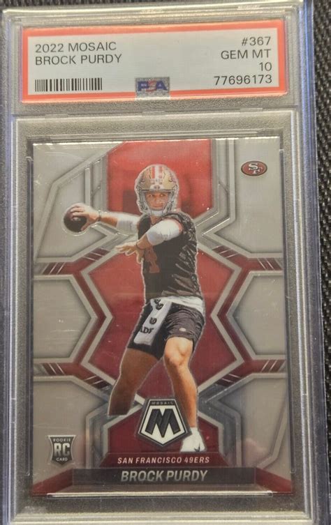 2022 Panini Mosaic Brock Purdy Rookie Base RC 367 PSA 10 Gem 49ers