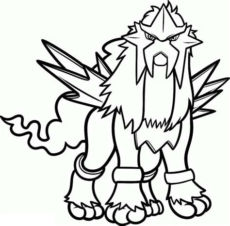 Coloriage Entei Pokemon à Imprimer