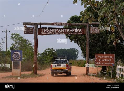 A Fire Department Truck Enters The Transpantaneira Also Known As Mt