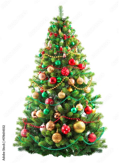 Beautiful christmas tree isolated on white background Stock Photo | Adobe Stock