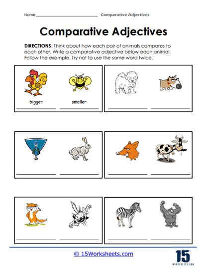 Comparative Adjectives Worksheets 15