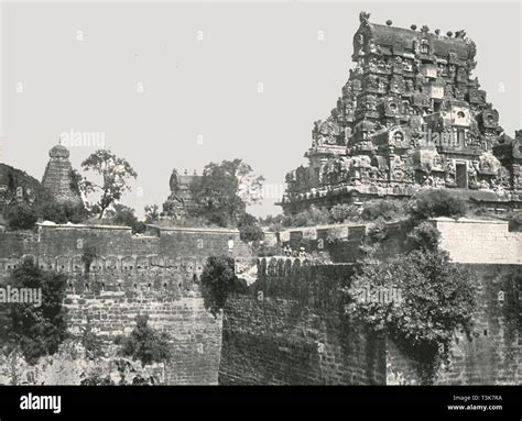 The Moat And The Fort Tanjore India 1895 Creator Unknown Stock