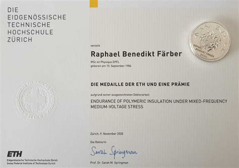 Raphael Färber wins ETH Medal Dept of Information Technology and