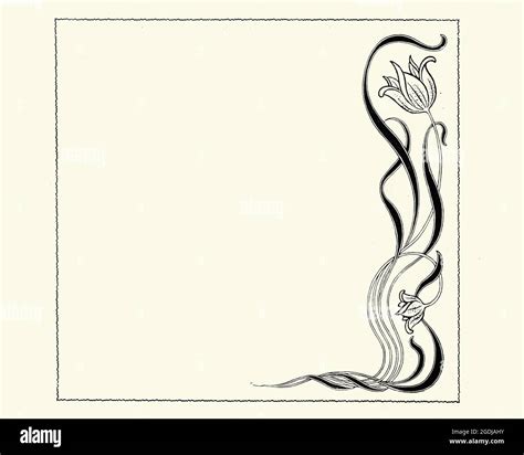 Art Nouveau Title Flower Tulip Design Stock Photo Alamy