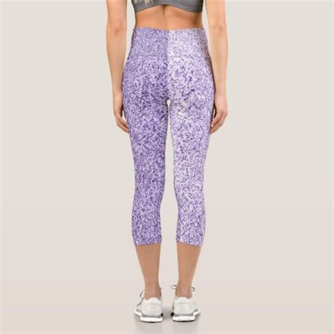 Ultra Violet Light Purple Glitter Sparkles Capri Leggings Zazzle