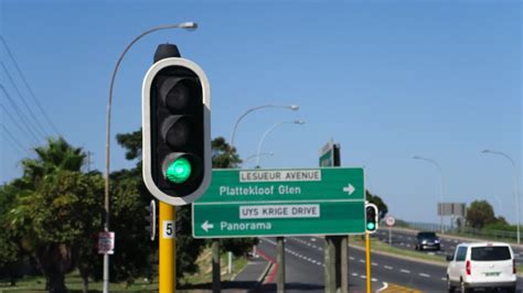 South Africa Cape Town Traffic Lights Video 68t