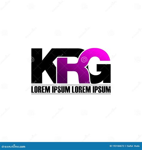 Letter Krg Simple Monogram Logo Icon Design Stock Vector