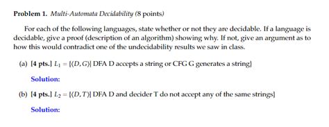 Solved Problem 1 Multi Automata Decidability 8 Points For