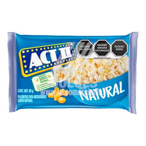 Act Ii Palomitas Para Microondas Sabor Natural Pzs Dulcer As H S