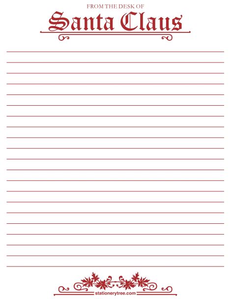 Printable From the Desk of Santa Claus Stationery