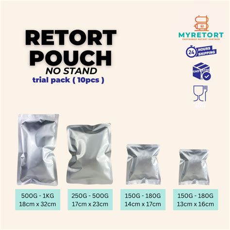 10 Pcs RETORT PILLOW POUCH NO STAND ALUMINIUM HIGH QUALITY RETORT