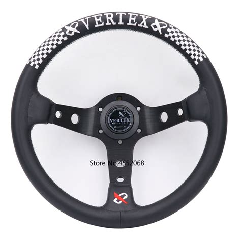 Vertex Mm Jdm Corrida Preto Couro Genu No Volante Drift Volantes E