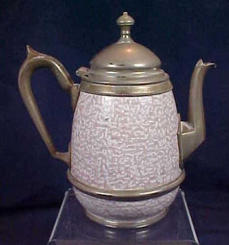 Purple White Speckled Graniteware Miniature Teapot Walnut Manor Antique